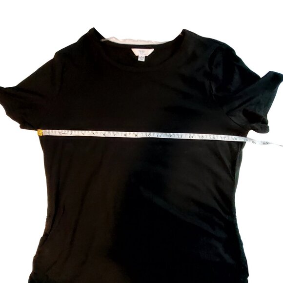 Time And Tru Size L Black Cotton Side Cinch T-Shirt Lightweight and breathable - Picture 8 of 11